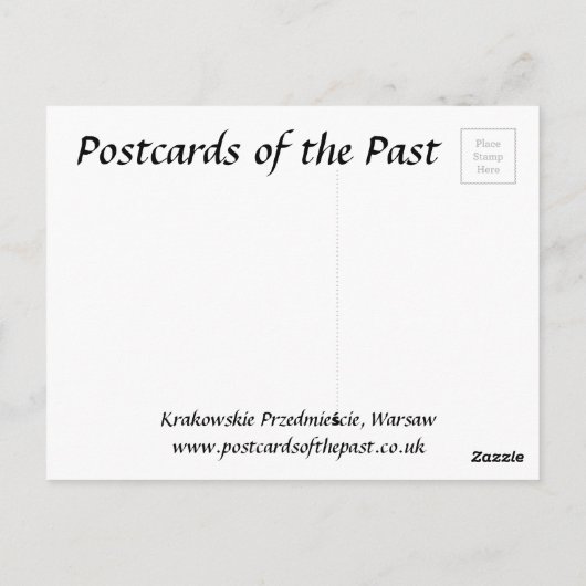 Ancienne carte postale - Varsovie, Pologne (Dos)