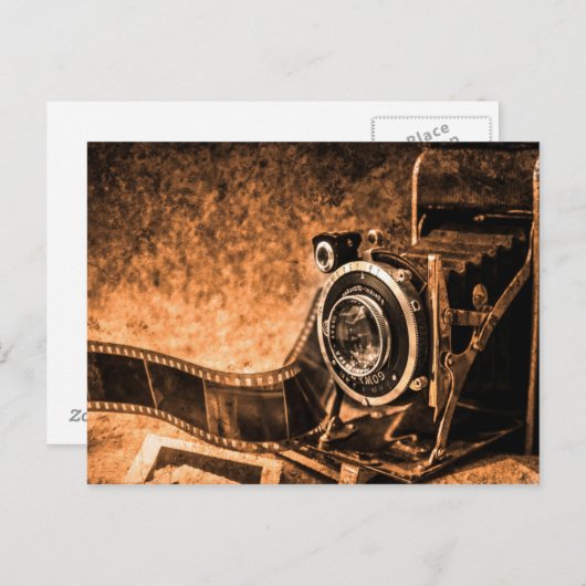 Ancienne carte postale vintage d'appareil photo (Devant / Derrière)