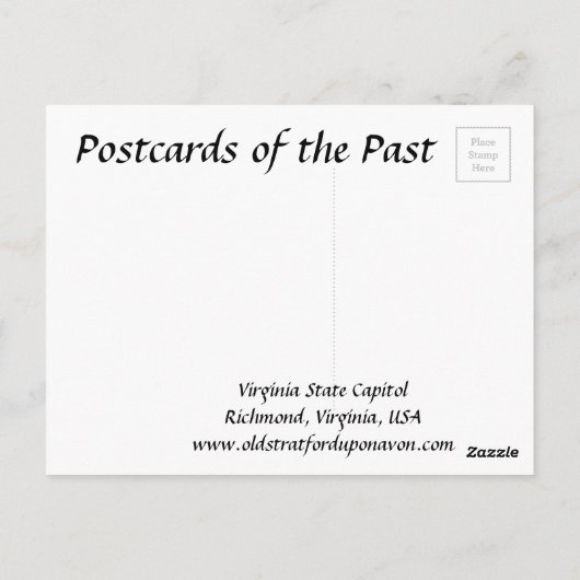 Ancienne carte postale - Virginia State Capitol (Dos)