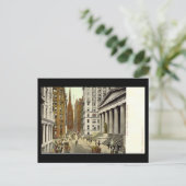 Ancienne carte postale, Wall Street, New York (Debout devant)