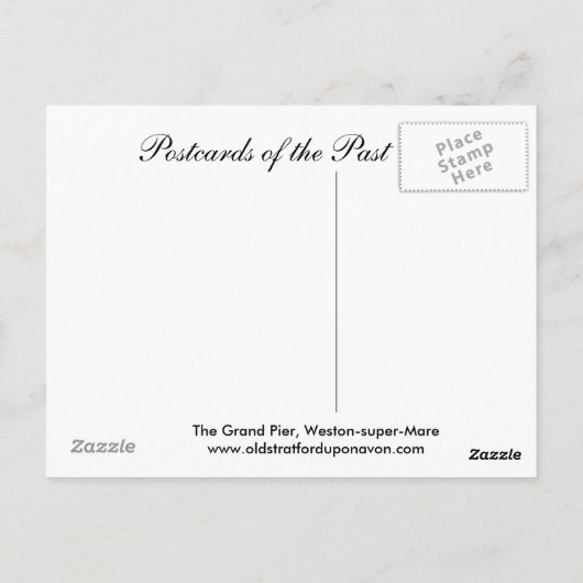 Ancienne carte postale, Weston-super-Mare, Grand P (Dos)