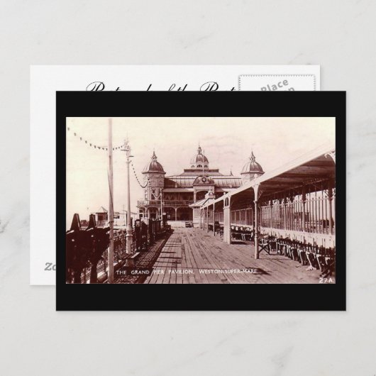 Ancienne carte postale, Weston-super-Mare, Grand P (Devant / Derrière)