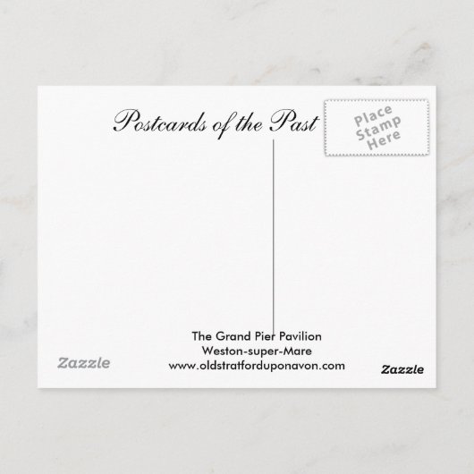 Ancienne carte postale, Weston-super-Mare, Grand P (Dos)