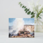 Ancienne carte postale - Whakareentrepôt, Rotorua, (Debout devant)