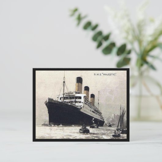 Ancienne carte postale - White Star Line "Majestic (Debout devant)