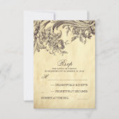 Ancienne carte RSVP de mariage vintage (Devant)