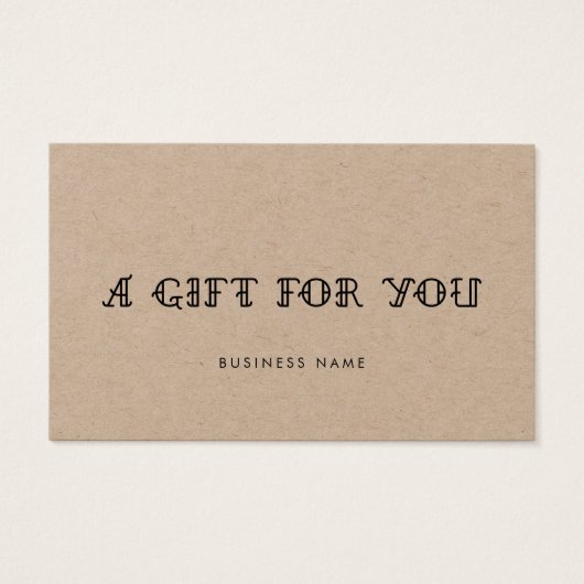 Ancienne école Tattoo salon kraft certificat cadea (Devant)