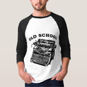 ANCIENNE ÉCOLE VINTAGE TYPEWRITER T-SHIRTS TEE - S