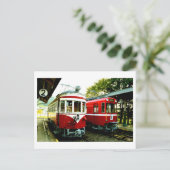 Ancienne gare de Mino, carte postale du Japon (Debout devant)