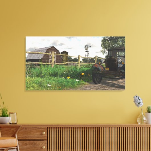 Ancienne grange rouge et toile enroulée de camion (Insitu(Salon))