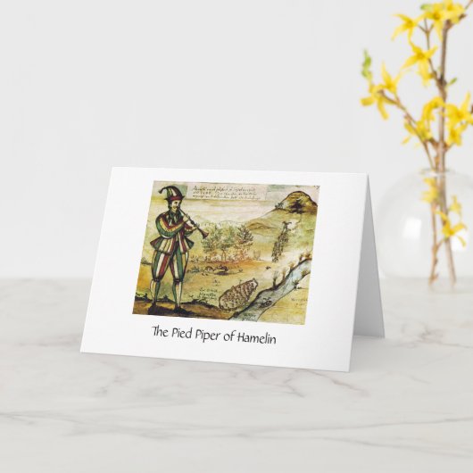 Ancienne image de Piper Pied, carte de voeux (Fleur jaune)