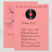 Ancienne invitation à l'anniversaire des records. (Devant / Derrière)
