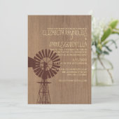 Ancienne invitation au mariage de moulin à vent (Debout devant)