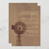 Ancienne invitation au mariage de moulin à vent (Devant / Derrière)