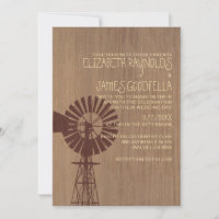 Ancienne invitation au mariage de moulin à vent
