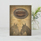 Ancienne invitation de mariage de cow-boy de Weste (Debout devant)