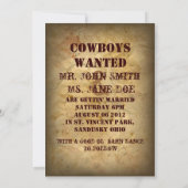 Ancienne invitation de mariage de cow-boy de Weste (Dos)
