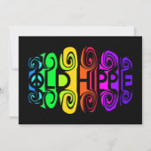 ANCIENNE invitation HIPPIE, customise (Devant)
