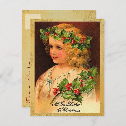 Ancienne mode Cartes postales de Noël (Devant / Derrière)