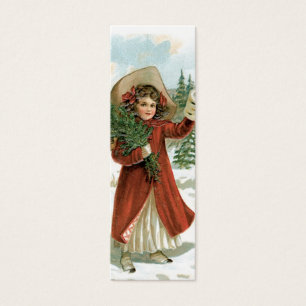 Ancienne mode Père Noël LOVE Note ou étiquette cad