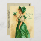 Ancienne mode St. Patrick's irlandais Cartes posta (Devant / Derrière)