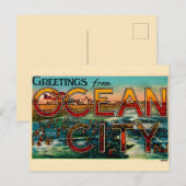 Ancienne Ocean City NJ Carte postale (Devant / Derrière)