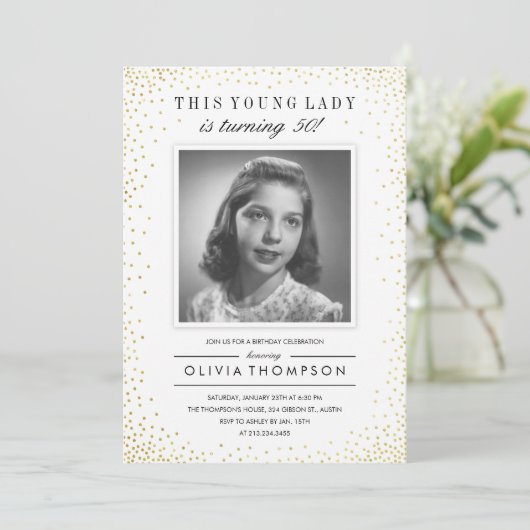 Ancienne photo Sparkle Invitations fête d'annivers (Debout devant)