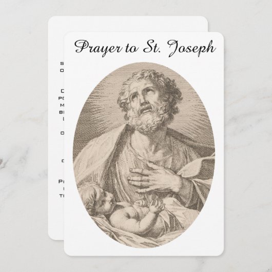 Ancienne prière catholique à la carte plat St. Jos (Devant / Derrière)