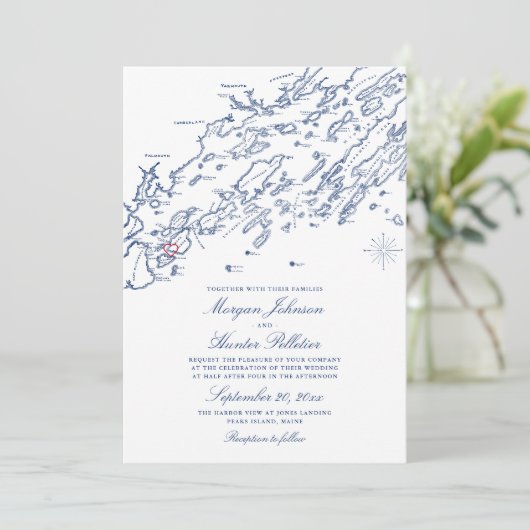 ANCIENNE VERSION Casco Bay Plan Faire-part de mari (Debout devant)