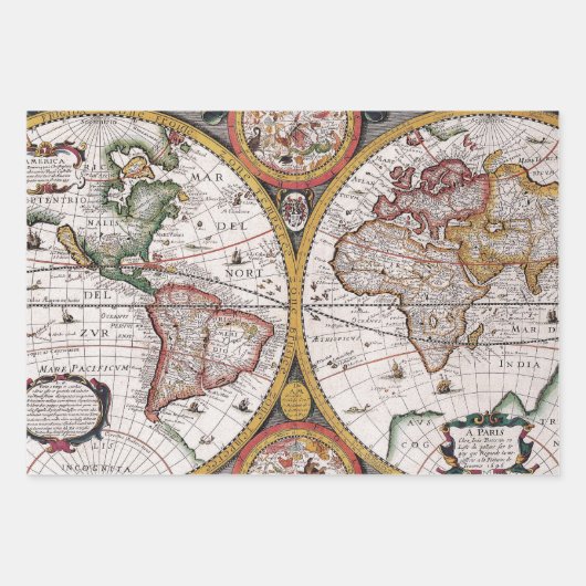 Anciennes cartes papier à envelopper à papier à pa (Devant 3)