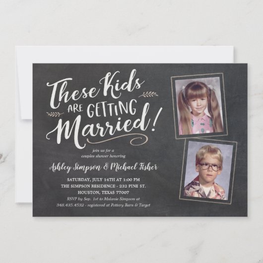 Anciennes photos Invitations Wedding showers manus (Devant)