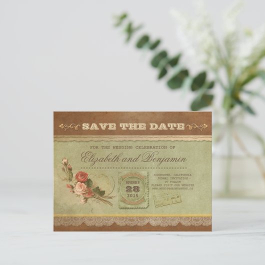 Anciens billets d'invitation vintage - cartes post (Debout devant)