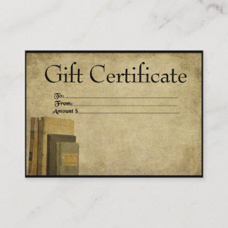 Anciens livres - Cartes de certificats-cadeaux Pri