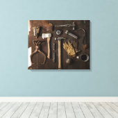 Anciens outils sur toile Arrière - plan en bois (Insitu (Plancher de Bois))