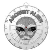 Ancient Alien Head Newsprint Dartbord (Voorkant)