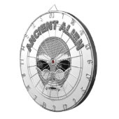 Ancient Alien Head Newsprint Dartbord (Voorkant Rechts)
