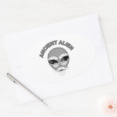 Ancient Alien Head Newsprint Ovale Sticker (Envelop)