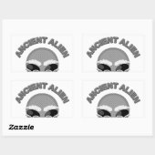 Ancient Alien Head Newsprint Rechthoekige Sticker (Vel)