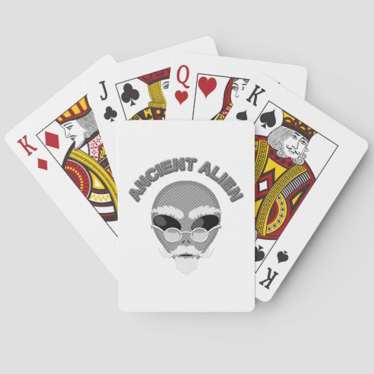 Ancient Alien Head Newsprint Speelkaarten (Achterkant)