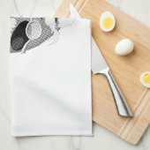 Ancient Alien Head Newsprint Theedoek (Quarter Fold)