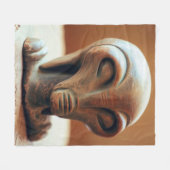 Ancient Alien Statue Fleece Deken (Voorkant (Horizontaal))