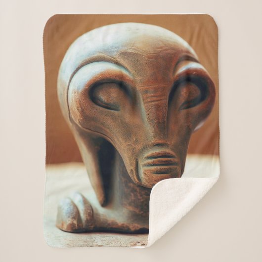 Ancient Alien Statue Sherpa Deken (Voorkant)