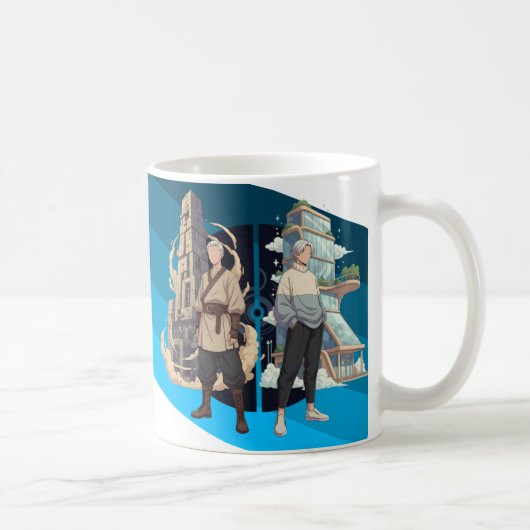 Ancient and Modern Architecture Contrast Art Koffiemok (Rechts)