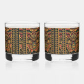Ancient Blue "Aztec Dream" 12oz Rocks Glasses Set Whisky Glas (Rechts)