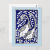 Ancient Blue Kalamkari Post Card Briefkaart (Voorkant / Achterkant)