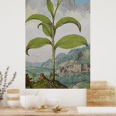 Ancient botanisch kunstzegel poster (Keuken)