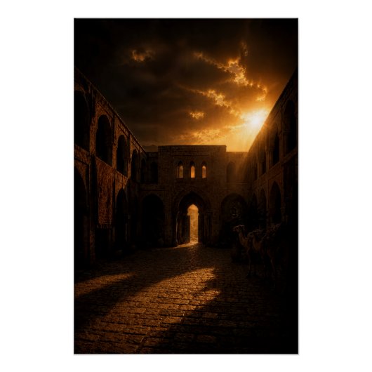 Ancient Caravanserai Sunset Poster (Devant)