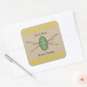 Ancient Celtic Shield and Spears Bookplate Vierkante Sticker (Envelop)