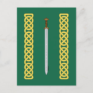 Ancient Celtic Sword and Knotwork Briefkaart