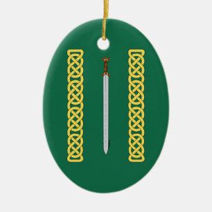 Ancient Celtic Sword and Knotwork Keramisch Ornament